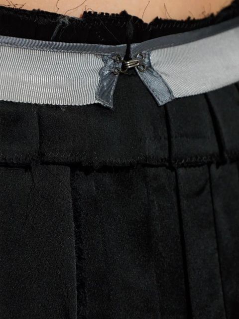 Maison Margiela pleated raw-cut midi skirt - Black