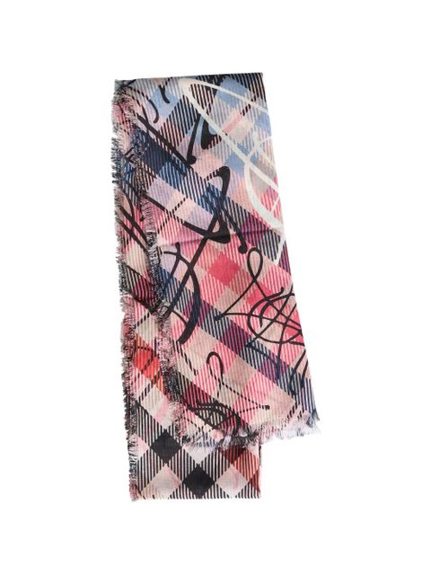 Vivienne Westwood logo-monogrammed wool scarf - Pink - zdjęcie produktu nr 1
