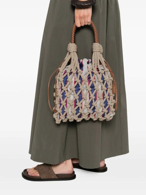 Prada medium Noué macramé tote bag - Neutrals - zdjęcie produktu nr 2