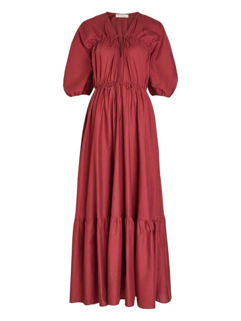 Faithfull the Brand drawstring cotton maxi dress - Red - zdjęcie produktu nr 1