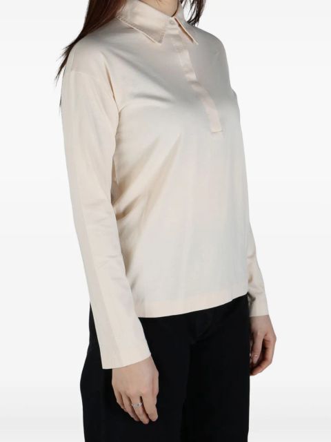 The Row half-front buttoned polo top - Neutrals