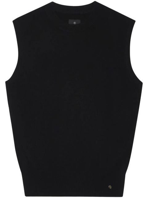 ANINE BING Ronan cashmere vest - Black - zdjęcie produktu nr 1
