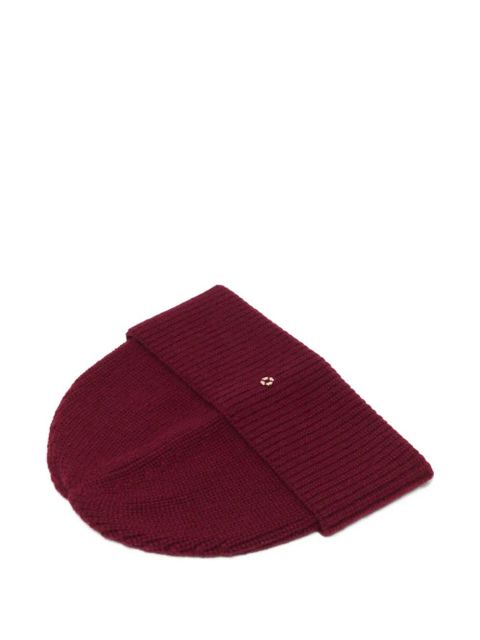 Maje ribbed embellished beanie hat - Red