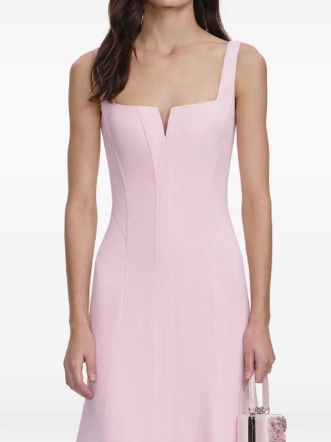 Self-Portrait square-neck midi dress - Pink