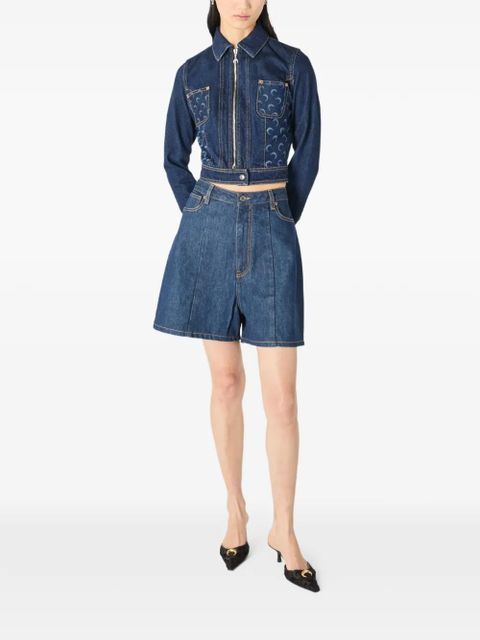 Marine Serre panelled denim shorts - Blue - zdjęcie produktu nr 1