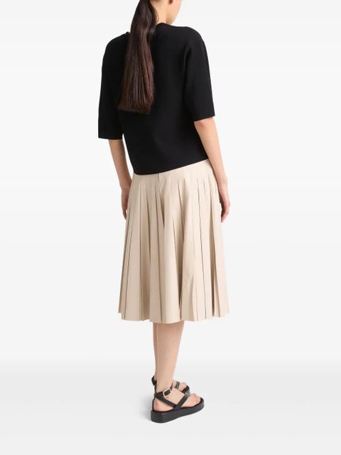 Yves Salomon pleated leather midi skirt - Neutrals - zdjęcie produktu nr 2