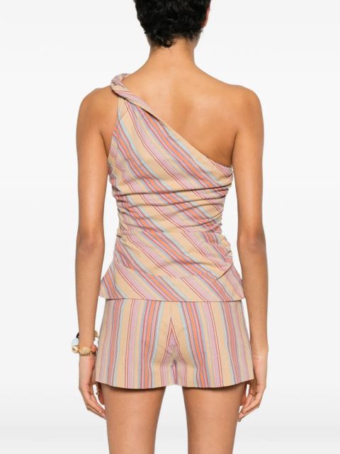 Faithfull the Brand Aurora striped one-shoulder blouse - Neutrals