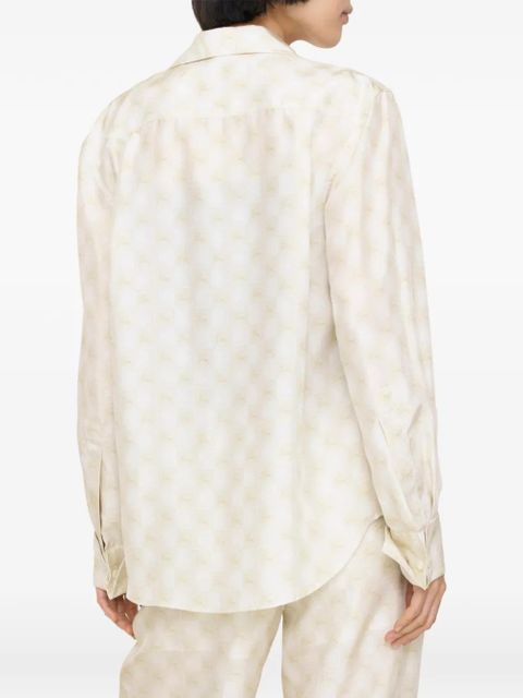 Burberry regular fit EKD Checkerboard silk shirt - Neutrals