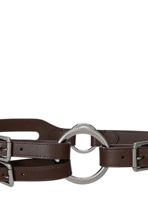 Lauren Ralph Lauren pasek skórzany damski kolor brązowy 412908273