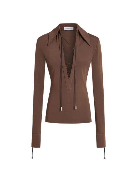 16Arlington Pia lace-up top - Brown - zdjęcie produktu nr 1