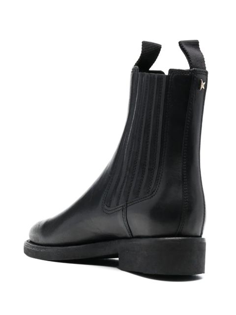 Golden Goose logo-charm leather boots - Black