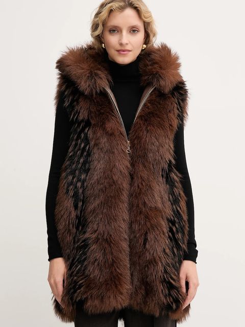 Fracomina bezrękawnik kolor brązowy przejściowy FR25WC4006O44501 - zdjęcie produktu nr 1