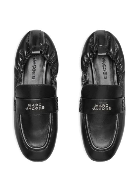 Marc Jacobs logo-plaque leather loafers - Black