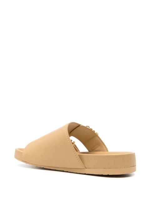 LOEWE Ease Anagram-buckle straps slides - Neutrals