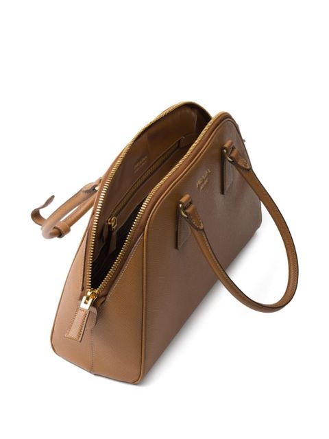 Prada medium Saffiano leather tote bag - Brown