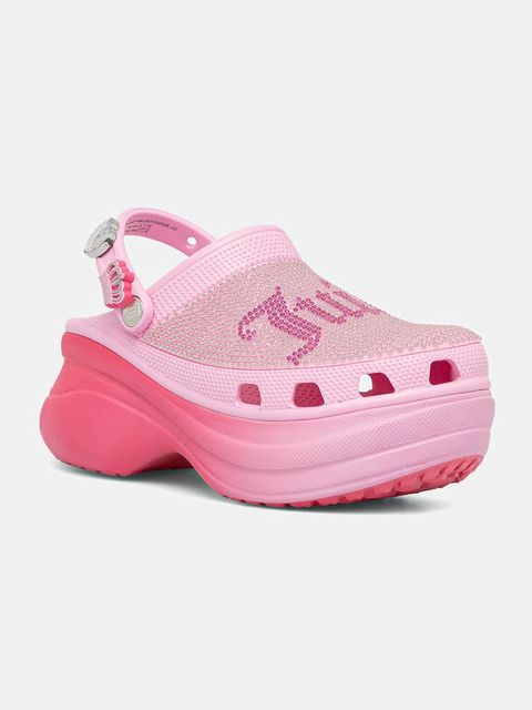 Crocs klapki Juicy Couture Bae Clog damskie kolor różowy na platformie 211104.90H