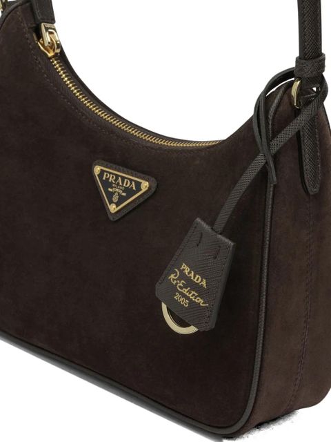 Prada Re-Edition 2005 suede shoulder bag - Brown