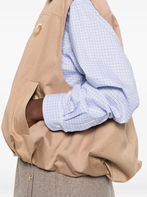 Maje flower-detail zip-front waistcoat - Neutrals