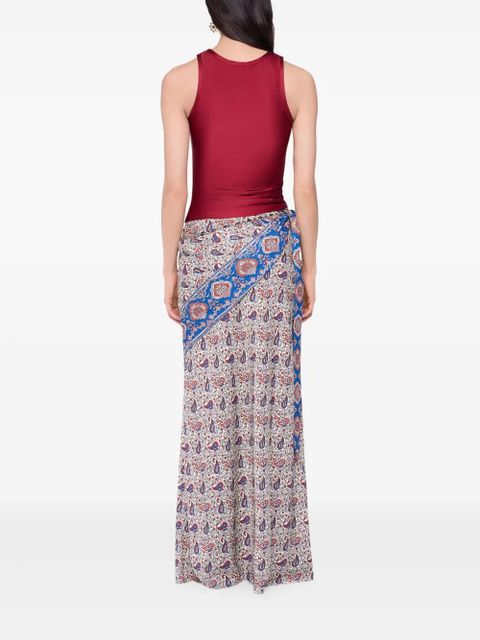 Rabanne paisley-print wrap skirt - Blue