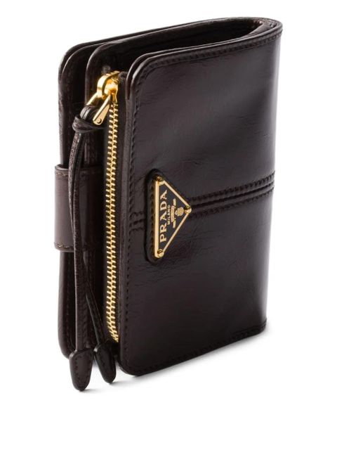 Prada triangle-logo leather wallet - Brown - zdjęcie produktu nr 2
