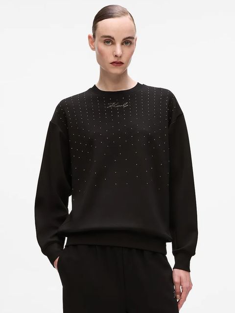 Karl Lagerfeld bluza damska kolor czarny z aplikacją A4W20038 - zdjęcie produktu nr 1