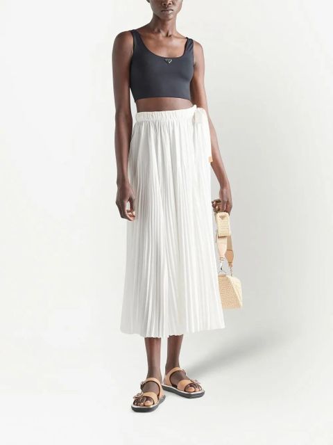 Prada triangle-logo jersey crop top - Black - zdjęcie produktu nr 2