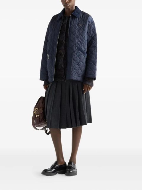 Prada pleated jersey midi skirt - Grey