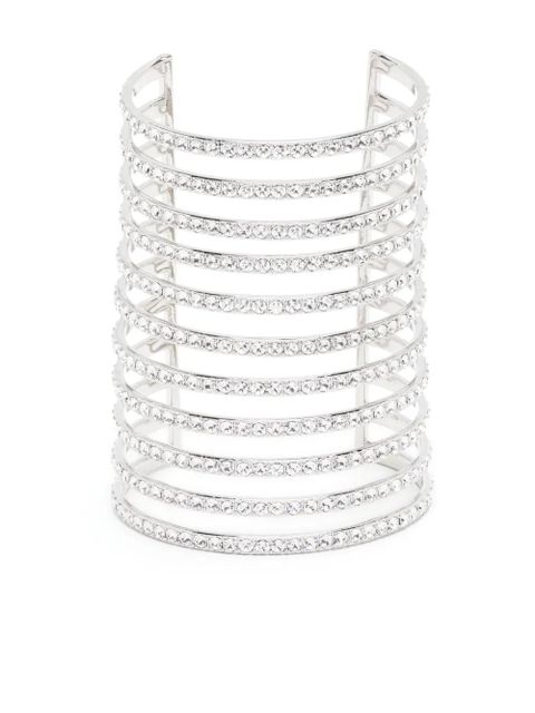 Amina Muaddi Vittoria crystal-embellished cuff bracelet - Silver