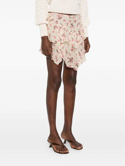 MARANT ÉTOILE ruffled floral skirt - Neutrals - zdjęcie produktu nr 2