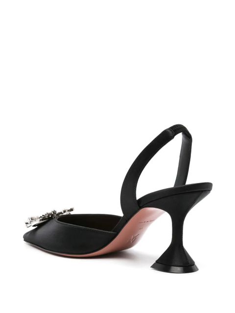 Amina Muaddi Begum 70mm satin slingback pumps - Black