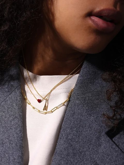 Design Letters naszyjnik ze srebra pokrytego złotem - zdjęcie produktu nr 1