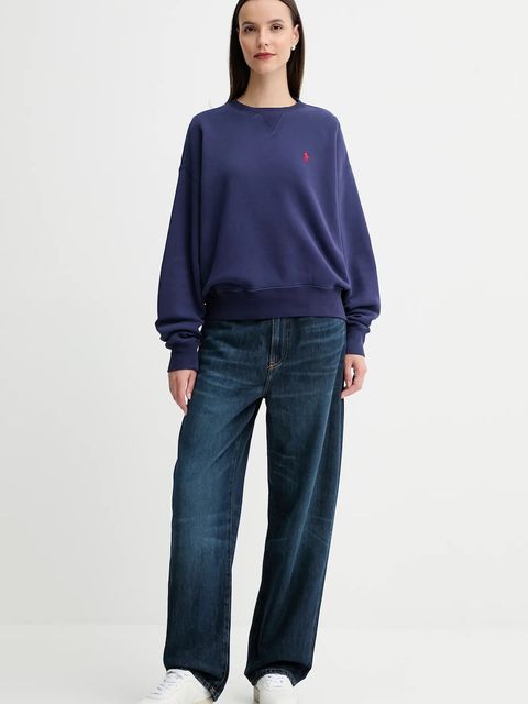 Polo Ralph Lauren bluza bawełniana damska kolor granatowy gładka 211972697 - zdjęcie produktu nr 2