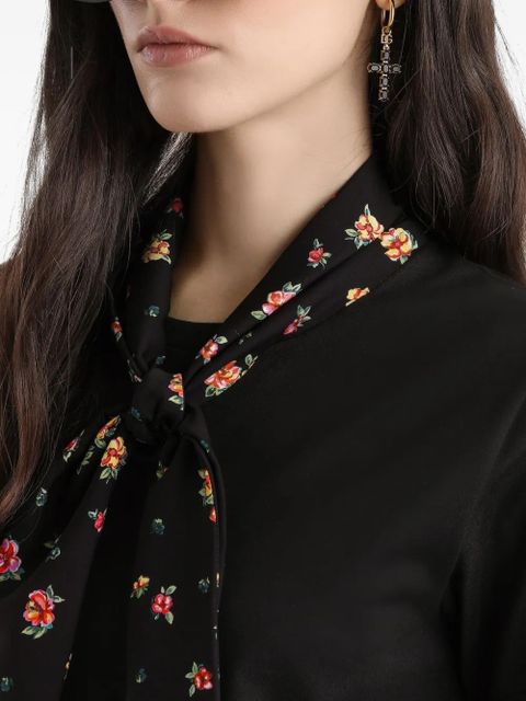 Dolce & Gabbana floral-scarf T-shirt - Black