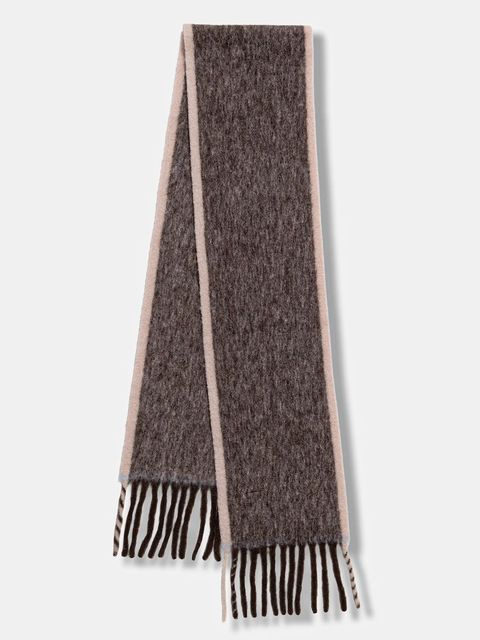 Liviana Conti szalik z dodatkiem wełny damski kolor brązowy wzorzysty A5WF56 - zdjęcie produktu nr 1