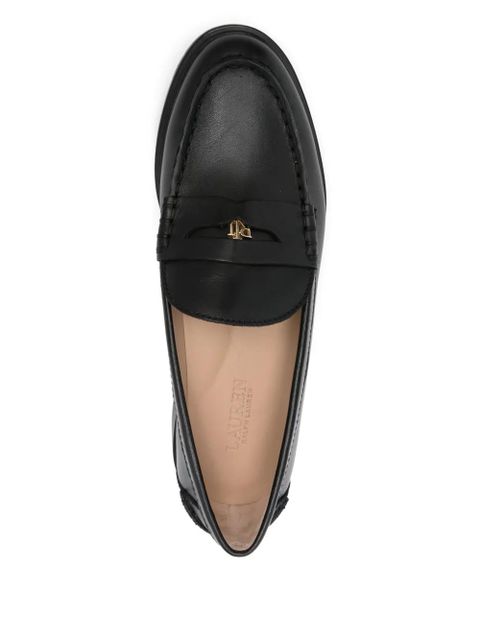 Lauren Ralph Lauren Marli leather logo-plaque loafers - Black