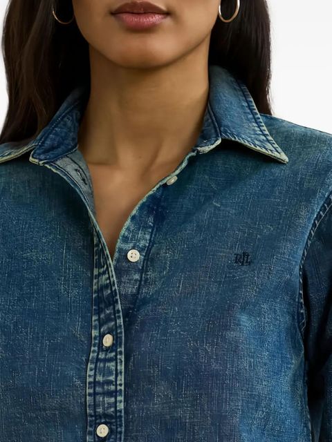 Lauren Ralph Lauren embroidered denim shirt - Blue - zdjęcie produktu nr 2