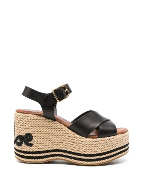 Chloé criss-cross platform espadrilles - Black - zdjęcie produktu nr 1