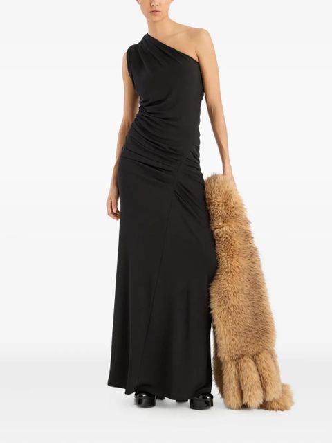 ROTATE BIRGER CHRISTENSEN draped one-shoulder maxi dress - Black - zdjęcie produktu nr 2