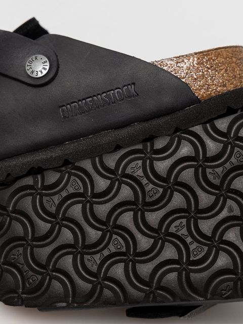 Birkenstock klapki skórzane Boston damskie kolor czarny 59463 - zdjęcie produktu nr 2