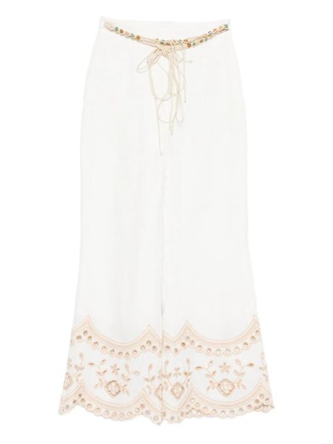 ZIMMERMANN Wanderlust beaded embroidered trousers - White - zdjęcie produktu nr 1