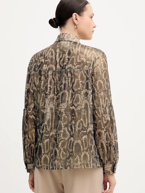 Marc Aurel koszula damska kolor zielony relaxed z kołnierzykiem klasycznym 6368-1000-93490