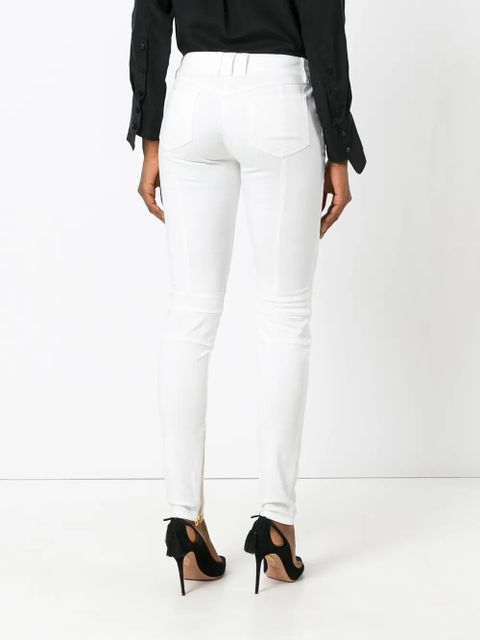 Balmain skinny biker trousers - White