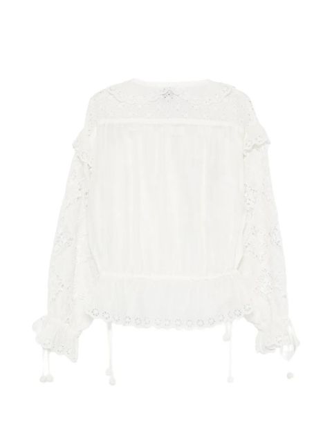 ISABEL MARANT broderie-anglaise drawstring blouse - White - zdjęcie produktu nr 2