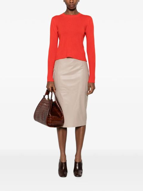 Max Mara panelled lamb leather skirt - Neutrals - zdjęcie produktu nr 2