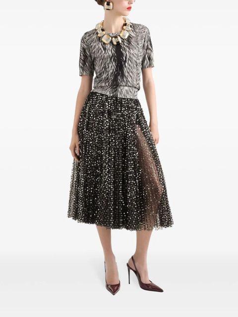 Dolce & Gabbana sequin-embellished skirt - Black