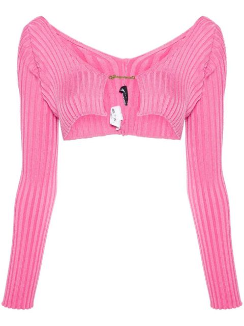 Jacquemus La Maille ribbed shrug cardigan - Pink - zdjęcie produktu nr 1