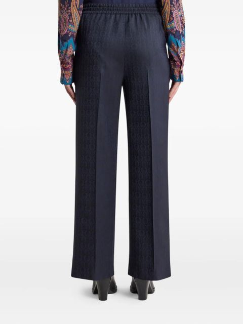 ETRO drawstring jacquard trousers - Blue
