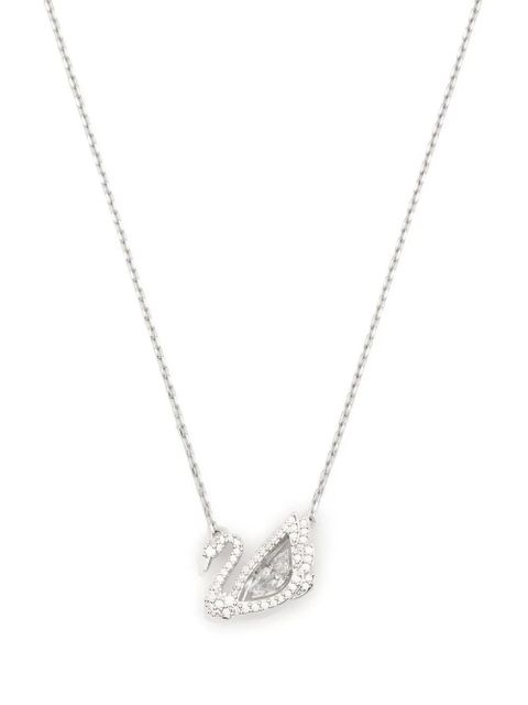 Swarovski crystal-embellished logo pendant chain - Silver - zdjęcie produktu nr 1