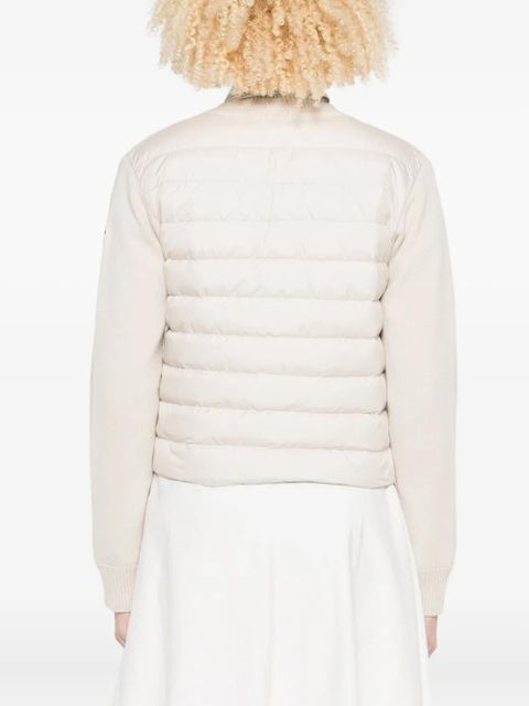 Moncler patch-logo button-fastening cardigan - Neutrals