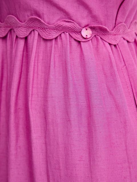 Pedro del Hierro sukienka z domieszką lnu kolor różowy maxi rozkloszowana 3819824